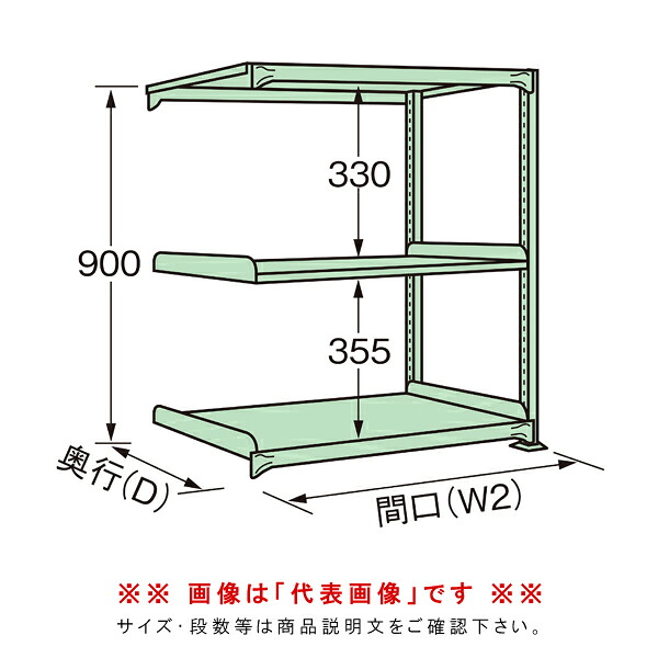 【送料別途】【直送品】中量棚C型 グリーン (間口)1200 (奥行)930 (高さ)900mm サカエ C-7363R｜工具屋「まいど！」