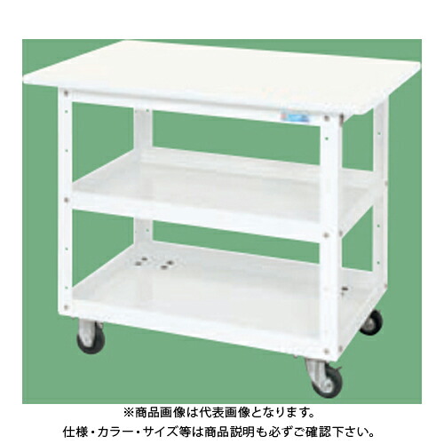 【送料別途】【直送品】サカエ SAKAE ニューCSスーパーワゴン(抗菌・抗ウイルス天板付) W900×D600×H760 (ホワイト×ホワイト) CSWA-757VWW