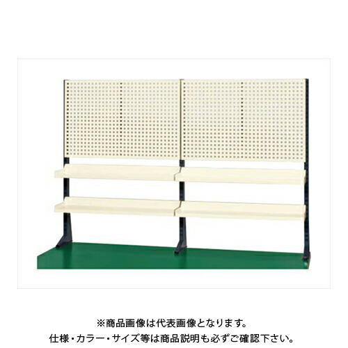 【送料別途】【直送品】サカエ SAKAE ポール型架台(パンチングパネル/棚板付) W1500×D50×H1010 (ダークグレー×アイボリー) KP-M150PT