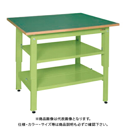 【送料別途】【直送品】サカエ SAKAE 軽量立作業台(KDタイプ/サカエリューム天板/中板中棚付) W1500&times;D750&times;H900 グリーン KD-59FNT2｜工具屋「まいど！」