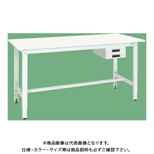 【送料別途】【直送品】サカエ SAKAE 軽量高さ調整作業台(抗ウイルス天板) 引出2段 W1800×D900×H800～1000 ホワイト TKK8-189BVPW 72,659円