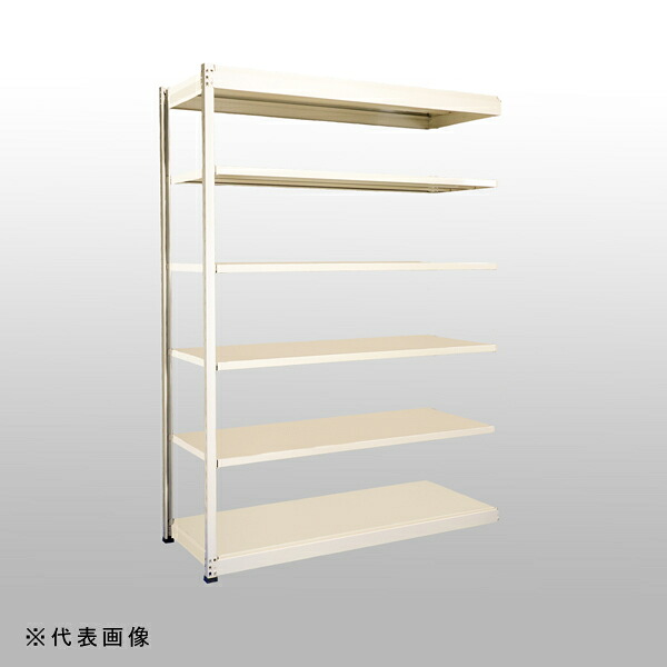 【送料別途】【直送品】中量ラックGSN型 (150kg/連結タイプ) 高さ2100×間口1190×奥行302mm 天地6段 アイボリー 扶桑金属 GSN-K2112A6R