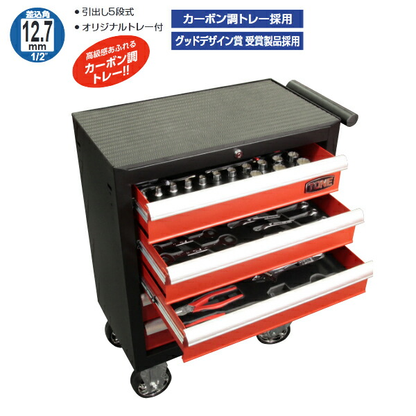【送料別途】【直送品】ミニローラーキャビネットセット 全52点セット 12.7mm 1/2\