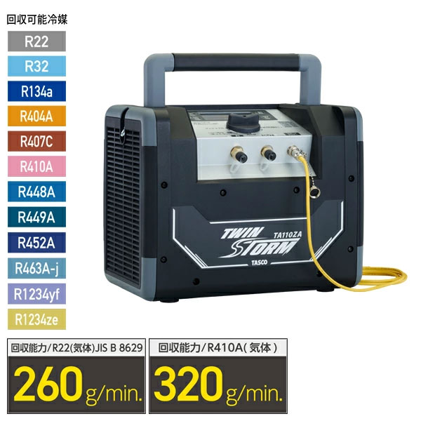 【空調市2026】TASCO タスコ 冷媒回収装置 ツインストーム STA110ZA｜工具屋「まいど！」