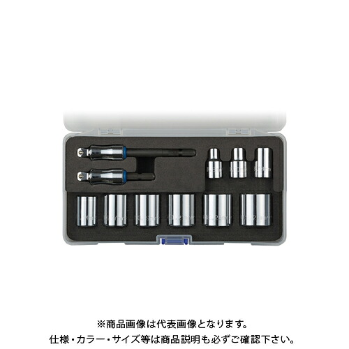 ベッセル VESSEL 剛鍛首振りアダプター＆ショートソケットセット 11個組 9.5mmSQ TA20WSQ3-11PS