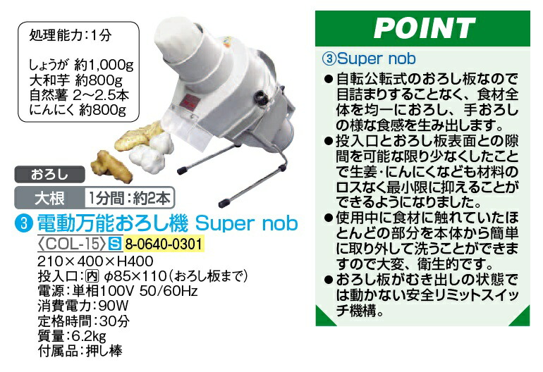 3月末セール】スーパーノブ 千葉工業所 電動おろし機-