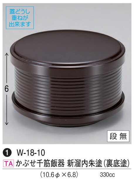 かぶせ千筋 飯器 新溜内朱塗 (裏底塗)　～和のおもてなし～ 飯器 器 食器 ご飯 ごはん 食洗機 食洗機対応 業務用 和食器 和食 懐石 和風 料理 食膳 ]。