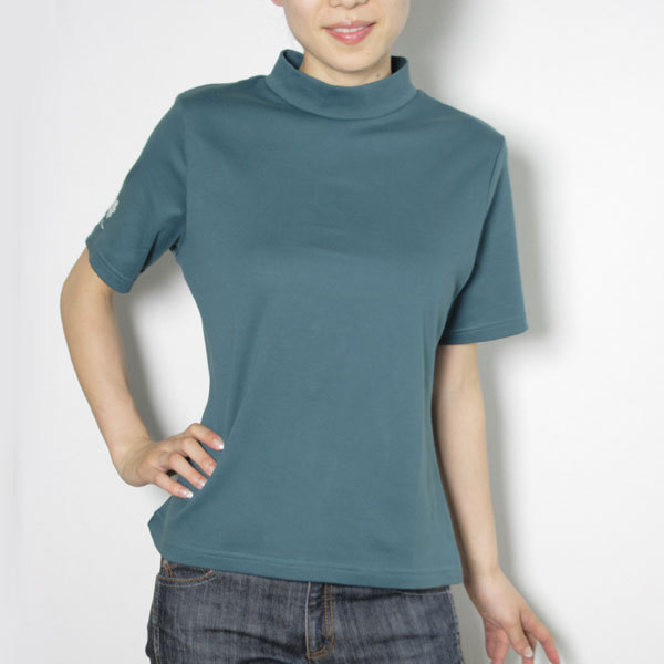 【楽天市場】レディース プリント付 ハイネック 日本製（358411） カットソー Tシャツ トップス 半袖 UVカット 紫外線対策
