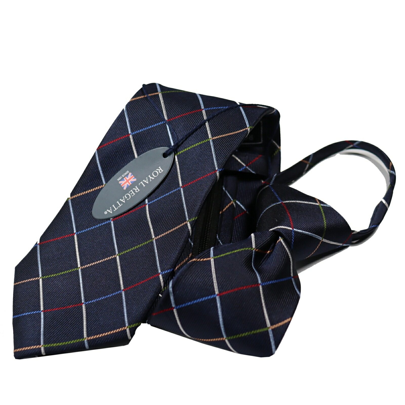 ワンタッチ ネクタイ ブランド Royal Regatta ロイヤル レガッタ チェック柄 プレゼント ギフト おしゃれ シルク ジッパータイ ファスナー ワンタッチ ネクタイ ブランド Royal Regatta ロイヤル レガッタ チェック柄 プレゼント ギフト おしゃれ シルク ジッパータイ ファスナー