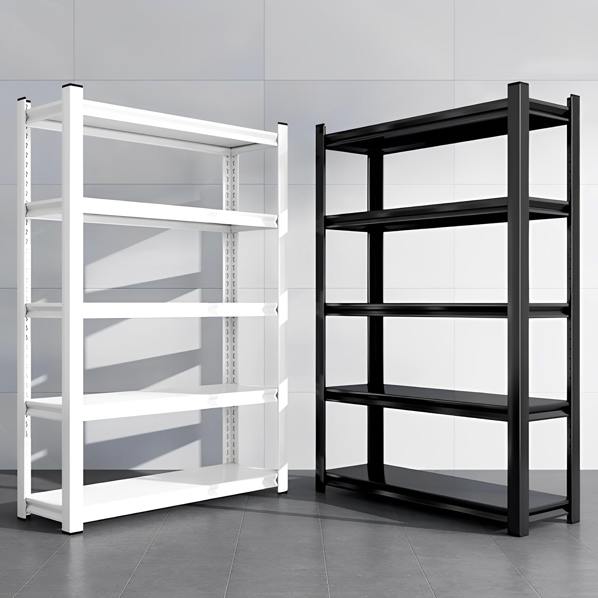 スチール写真仕合わせ 幅150珊 全ての存在5段 御勤め用棚 バス発着場 大型 車宿り仕合わせ 耐荷重120kg/段 精神的な統合飾り気の無い 物の具棚 牢固たる 中量棚 牢固たる 高さ合わせる能力のある 錆びない ボルトレスラック (白-高さ198珊, 幅150珊)