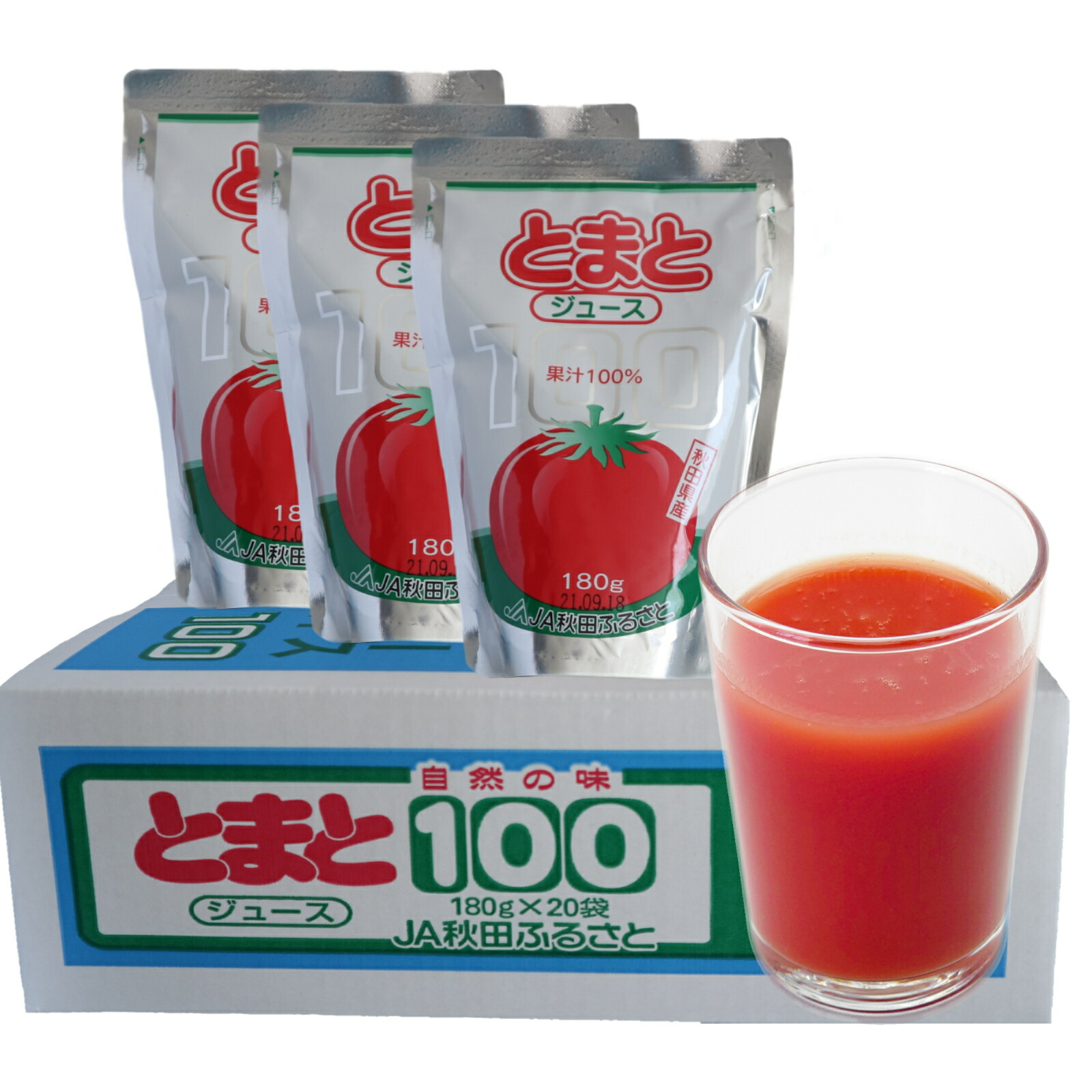 送料無料　秋田産　とまとジュース果汁100% のむトマト　 6箱（120袋入り） 楽天市場】JA全農あきた 2024年産のむトマト 20p : 秋田県物産