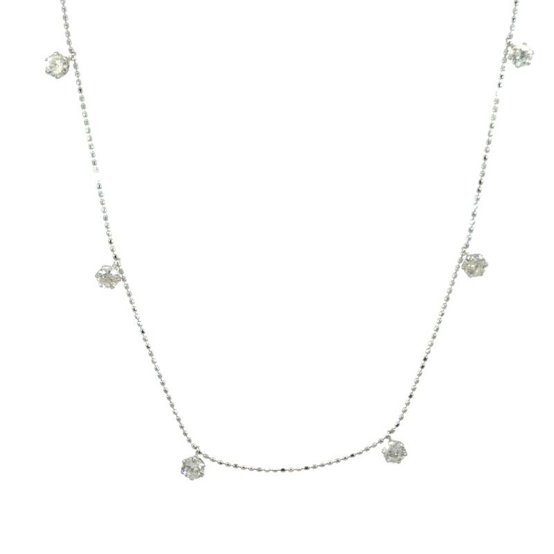 ネックレス イエローゴールド ホワイトゴールド 金 ダイヤ レディース K18YG 1.630g K18WG 1.640g Dia 1.000cts 長さ：18インチ 45cm幅：0.3cm 華奢 ゴールド 結婚式 お呼ばれ 大人 パーティネックレス ダイヤモンドネックレス 高級 誕生日 彼女 妻 プレゼント 贈り物｜KIARA JEWELRY JAPAN