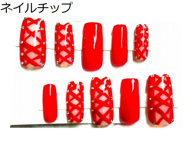 ネイルチップ 硬め仕上げ 付け爪 つけ爪 網タイツ ブラック かっこいい きれい系 フリーサイズ ｋ 即日発送