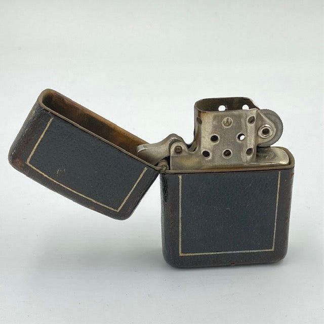 ジッポー ZIPPO ライター フルカバーレザー 1950年製 LEATHER CRAFTRD ニッケルシルバー【海外直輸入USED品】|KIC GARAGE 店
