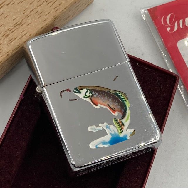 ジッポー ZIPPO 未使用 1949年～1951年 タウン＆カントリー TROUT マス ニッケルシルバーインナー PAT.2032695【海外直輸入USED品】