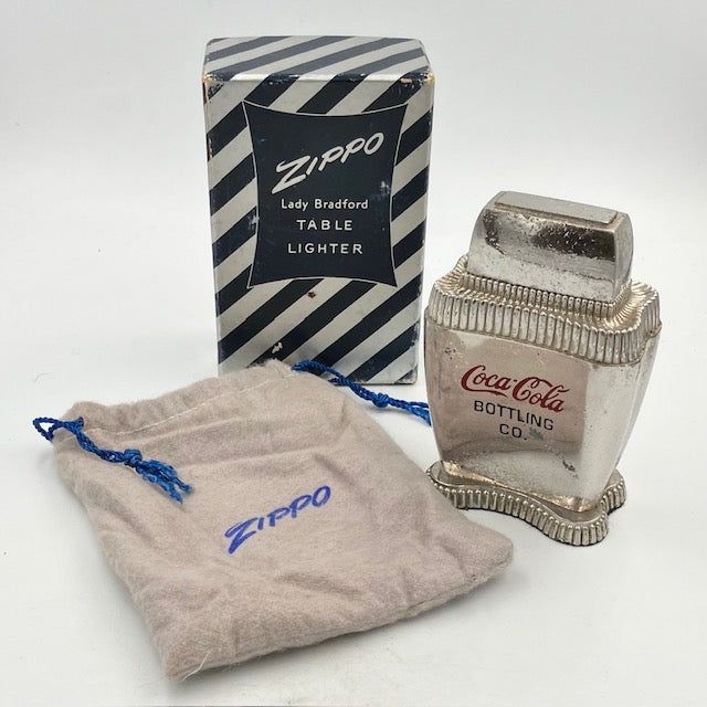 ZIPPO ビンテージ ジッポー 1950年～1954年 コカ・コーラ Coca Cola レディ・ブラッドフォード テーブルライター 卓上ライター 中古 動作確認済み