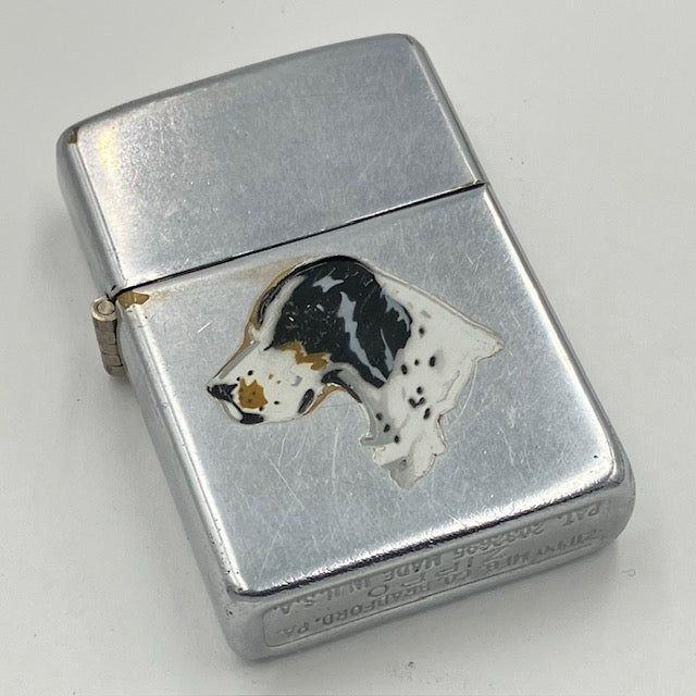 ZIPPO ビンテージ ジッポー 1949年～1951年 タウン＆カントリー セッター犬 ニッケルシルバーインサート PAT.2032695 中古 動作確認済み｜KIC GARAGE 店