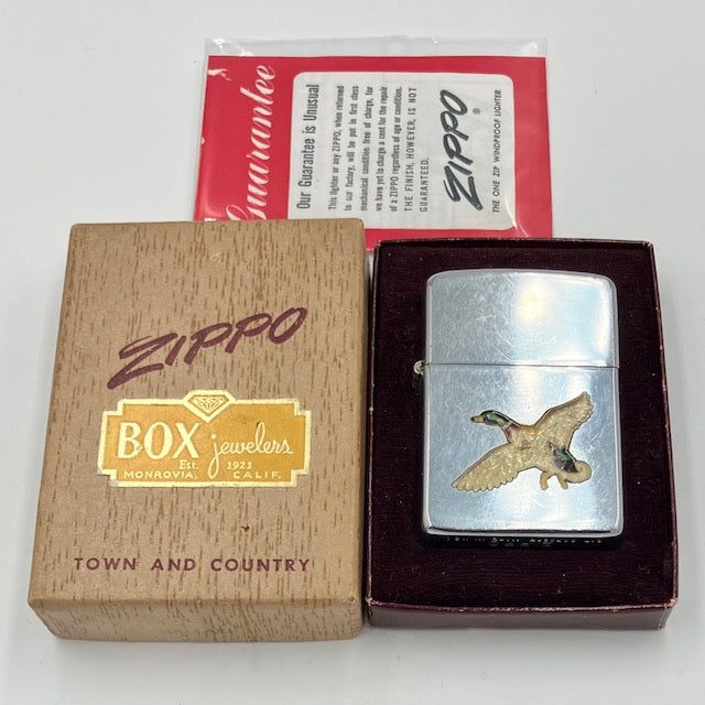 ZIPPO ビンテージ ジッポー 1949年～1951年 タウン＆カントリー MALLARD マガモ PAT.2032695 ニッケルシルバーインナー 中古 動作確認済み