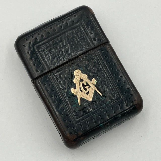 ZIPPO ビンテージ ジッポー 超希少品 1943年~1945年 3バレル フルカバーレザー ブラッククラックル フリーメイソン 中古 動作確認済み|KIC GARAGE 店