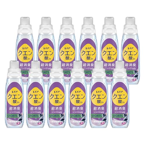 レノア クエン酸in 超消臭 衣類のすすぎ消臭剤 SPORTS リフレッシュリリーの香り 本体 430mL×12本 [ケース品]