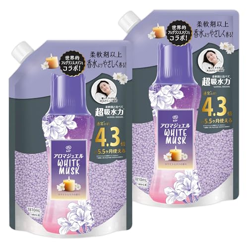 レノア アロマジュエル WHITE MUSK 香り付けビーズ ホワイトムスクの香り 詰め替え 1810mLｘ2袋