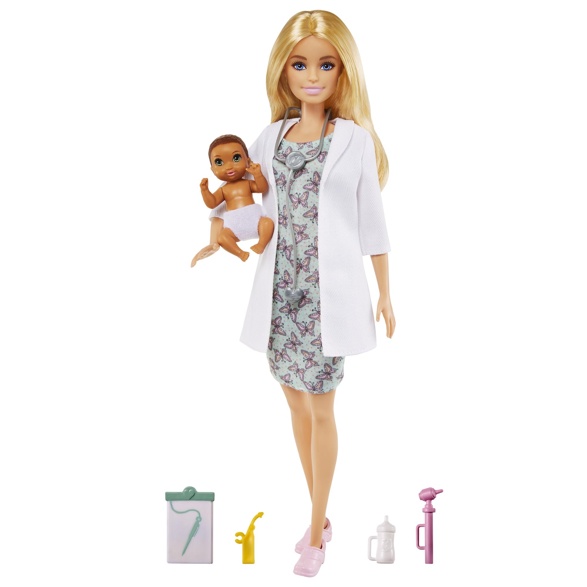 バービー(Barbie) バービーとおしごと あかちゃんのおいしゃさんセット きせかえ人形・ハウス ままごと・ごっこ遊び 3歳から ホワイト G