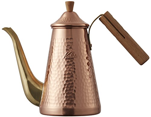 カリタ(Kalita) コーヒーポット 銅製 木柄手持ち部分 700ml 細口 ノズル 直火 日本製 燕 か細い 700CUW ドリップポット ド