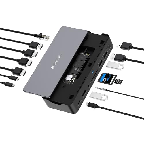 バーベイタム(Verbatim) バスパワー USB Type-Cハブ ドッキングステーション 15 in 1 HDMI×2 ディスプレイボード|kichibei
