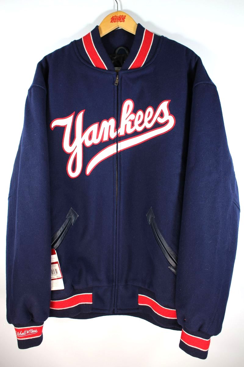 New York Yankees ミッシェルアンドネス スタジャン ネイビー New York Yankees ミッシェルアンドネス スタジャン ネイビー