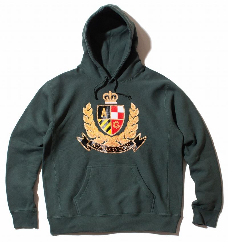 ACAPULCO GOLD / CREST PULLOVER SWEAT HOODIE / forest　　アカプルコゴールド　スウェットフーディー｜KICKBACK