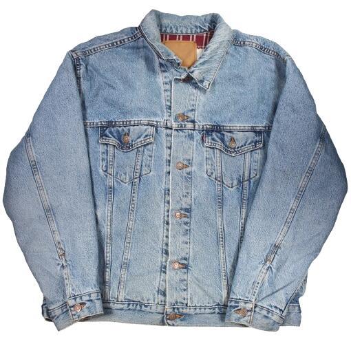 USED!!! LEVI\u0027S \"70614-0389\"" FLANNEL LINER DENIM TRUCKER JACKET (90\u0027S) 大きさ L  リーヴァイズジーンズ デニム・トラッカージャケット"