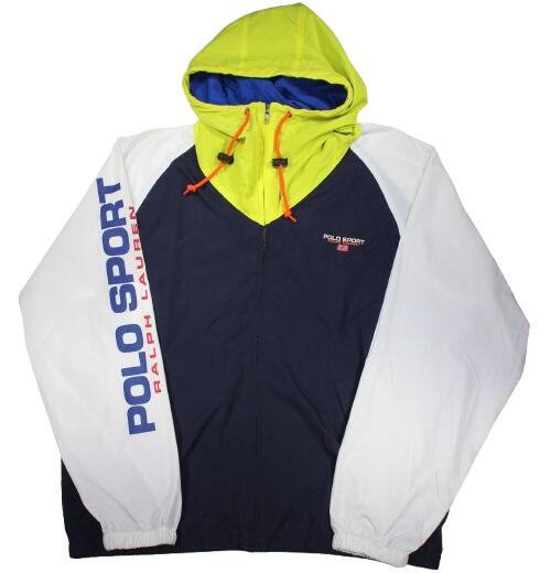 POLO SPORT / ZIP-UP NYLON HOODIE JACKET / navy×white×yellow  ポロ運動競技 ナイロンフーディー