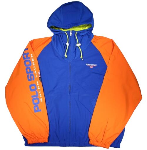 POLO SPORT / ZIP-UP NYLON HOODIE JACKET / blue×orange  ポロ運動競技 ナイロンフーディー