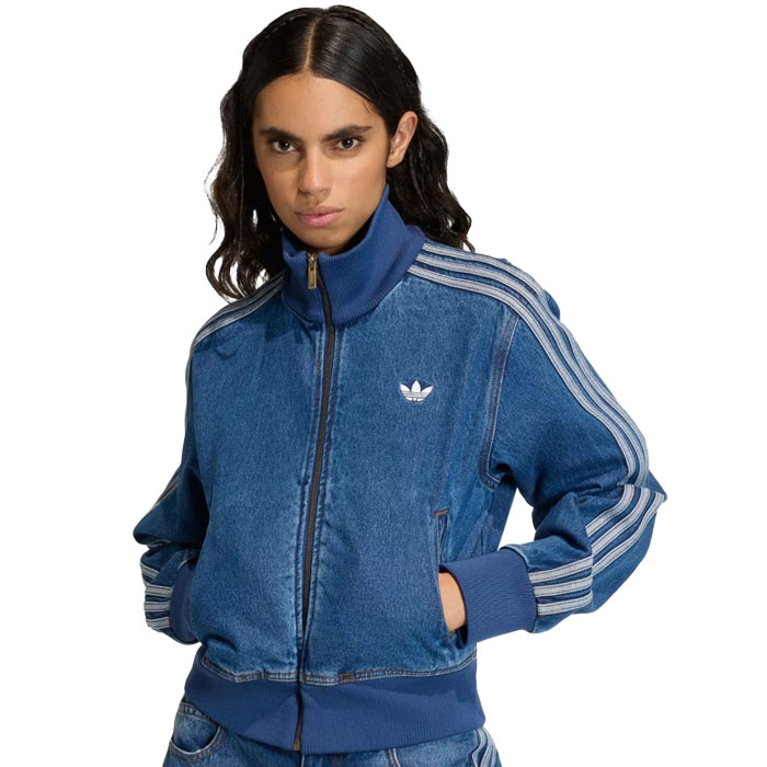 adidas Originals FIREBIRD TRACK TOP DENIM アディダス オリジナルス ファイヤーバード 貨物自動車とっ始め ジーンズ KD2913 Medium Vintage Denim【DNM / S・M・L・XL】 ビンテージ ジーンズ 米国海軍 ティーシャツ 上衣 レトロ トレフォイル レディース