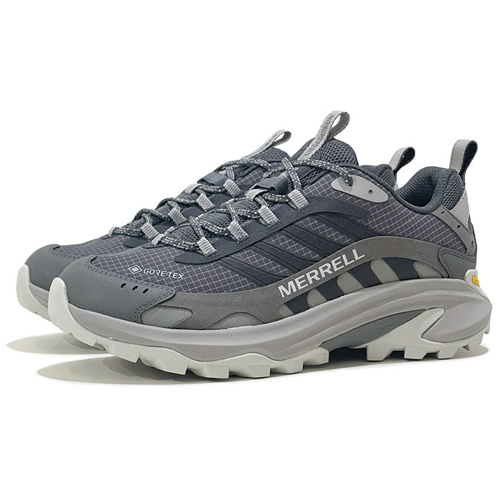 MERRELL メレル モアブ スピード 2 ゴアテックス MOAB SPEED 2 GORE-TEX 037515 ASPHALT メンズ【ASP / 25.5cm-28.5cm】 アスファルト グレー 透湿 防水 アウトドア トレッキング スニーカー|KICKSJUICY