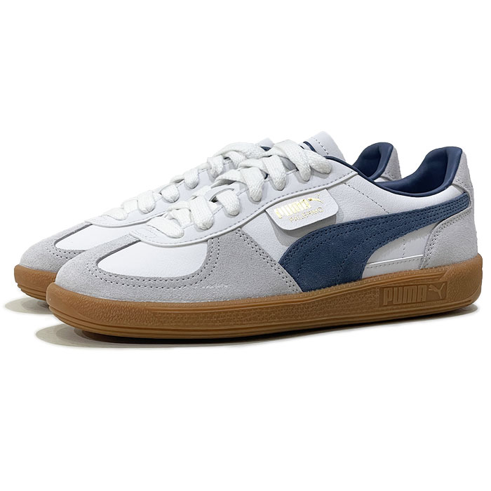 PUMA Palermo Lth ピューマ パレルモ なめし革 396464 24 PUMA White / Dark Indigo 【WHTIDG / 23.0糎-28.0糎】 白いこと インディゴ なめし革 本革 レトロ スニーカー レディース メンズ ユニ一発やる