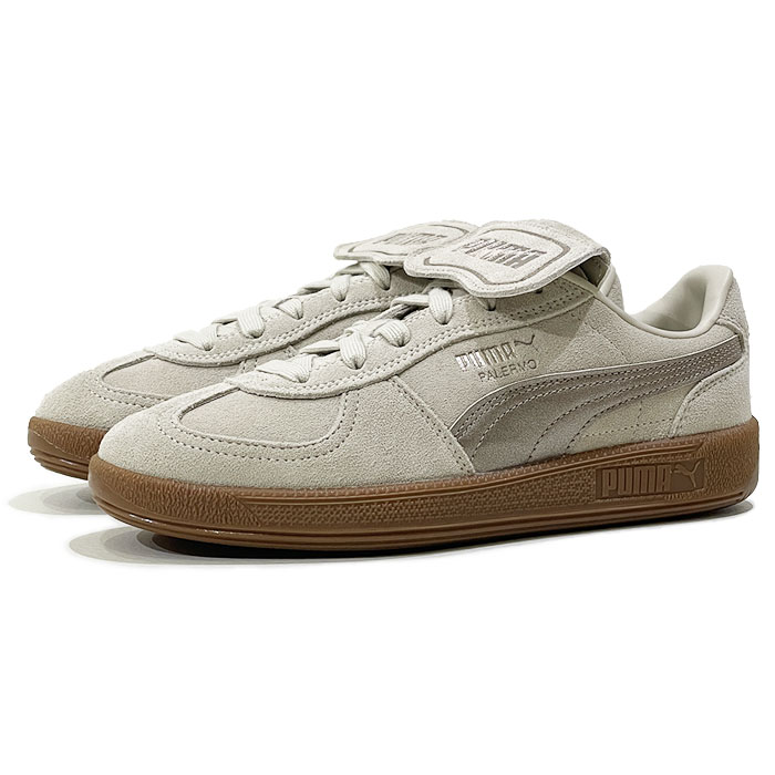 PUMA PALERMO PREMIUM METALLIC プーマ パレルモ プレミアム メタリック 404021 01 Desert dust 【DUST / 23.0cm-25.0cm】 デザート ダスト ベージュ ライトグレー スウェード レザー スニーカー ガムソール レディース ユニセックス