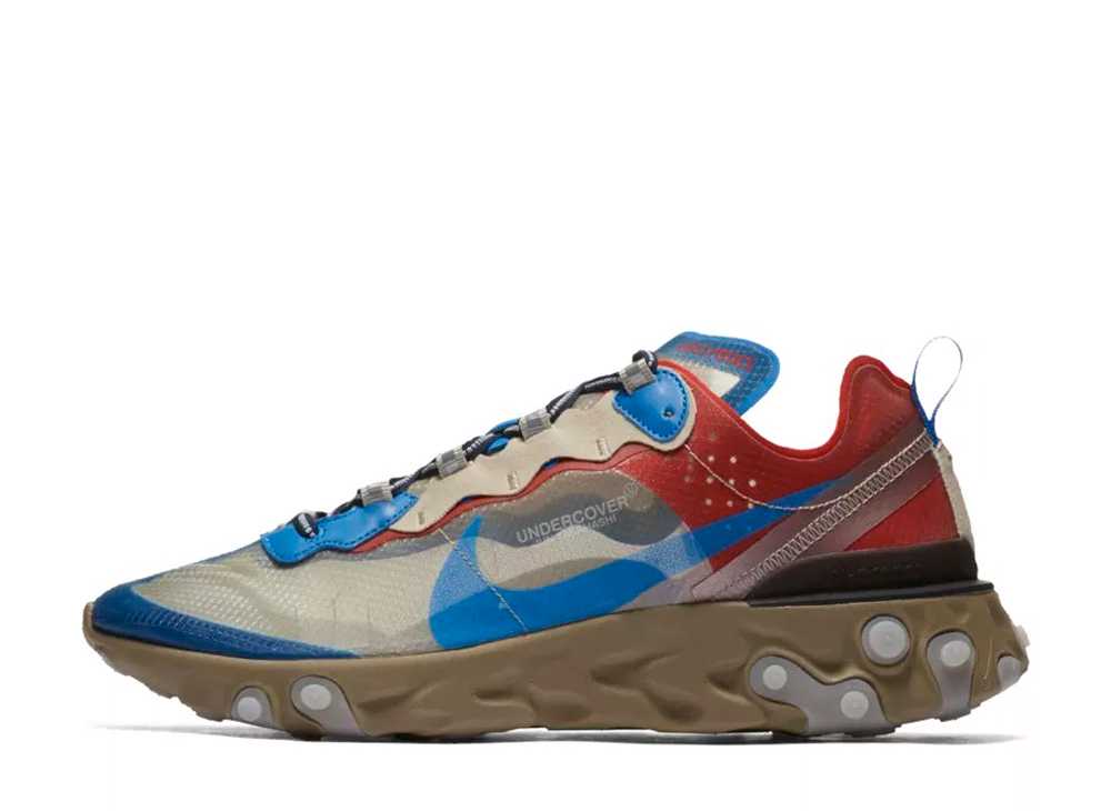 ＼百貨店大売り出し／1000円クーポン券振り出し中！Nike アンダー覆いかぶせる×ナイキ リアクトエレメント87 青み/赤いこと ナイキ BQ2718-200 メンズ スニーカー 駈けっくらシューズ 21SN-BQ2718-200
