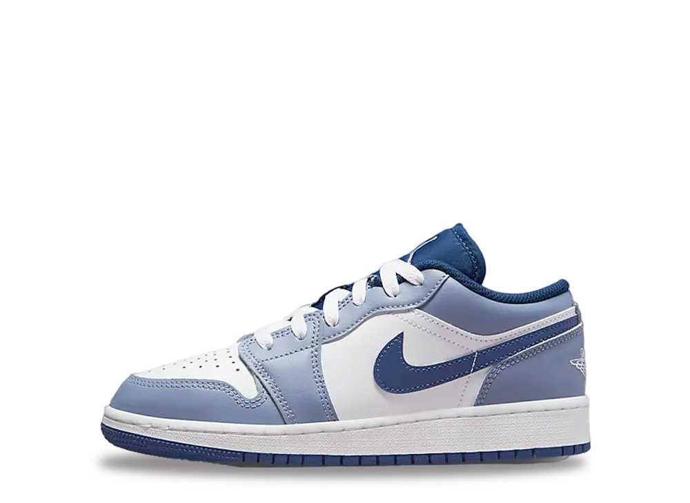数量限定【1000円クーポン】Nike ナイキ GS エアジョーダン1 ロー ホワイト/スチールブルー ナイキ 553560-414 大人も履ける キッズモデル ウィメンズ レディース スニーカー ランニングシューズ キッズスニーカー ベビーシューズ 21SN-553560-414