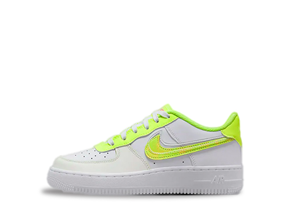 数量限定【1000円クーポン】Nike ナイキ GS エアフォース1 LV8 ホワイト/ボルト/ピンク グロー ナイキ DV1680-100 大人も履ける キッズモデル ウィメンズ レディース スニーカー ランニングシューズ キッズスニーカー ベビーシューズ 21SN-DV1680-100