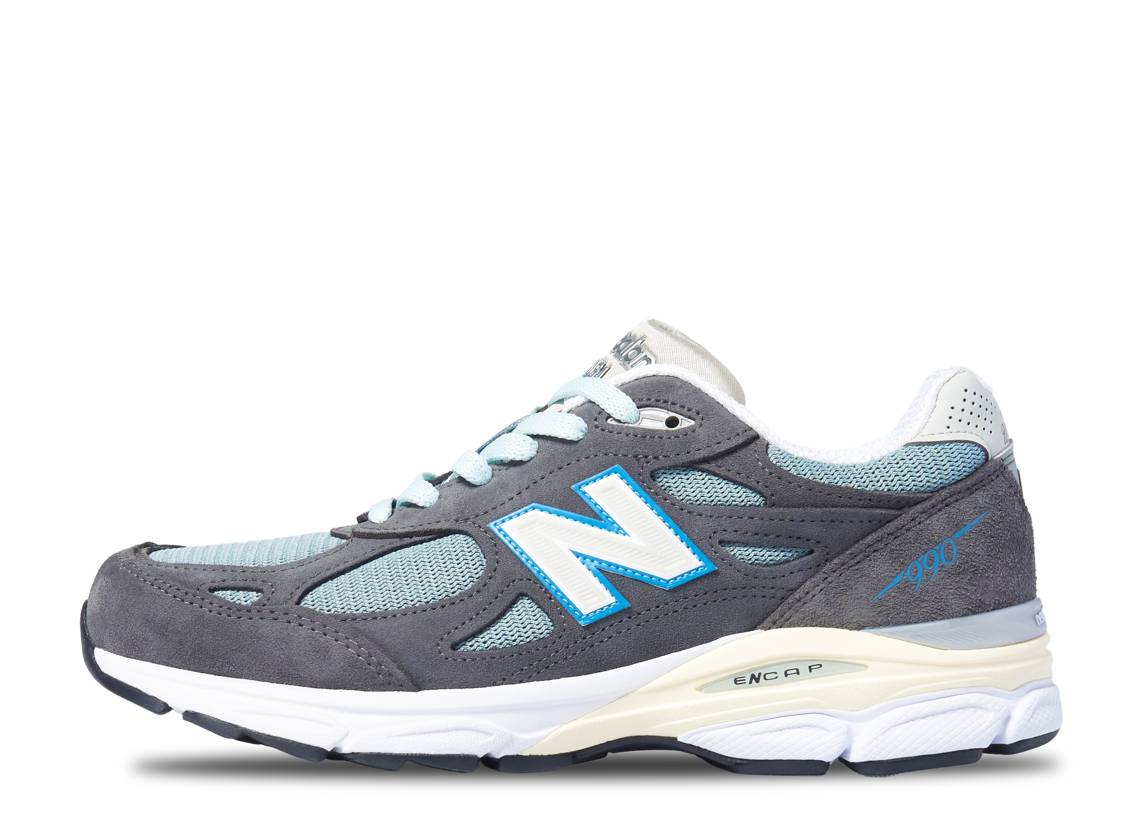 継続期間制限事項【1000円OFF】クーポン券！New Balance 口付け × ニュー平衡にする 990V3 スチール写真 青色 ニュー平衡にする M990KS3 メンズ スニーカー 駈けっくらシューズ 21SN-M990KS3 靴-スニーカー-メンズ靴