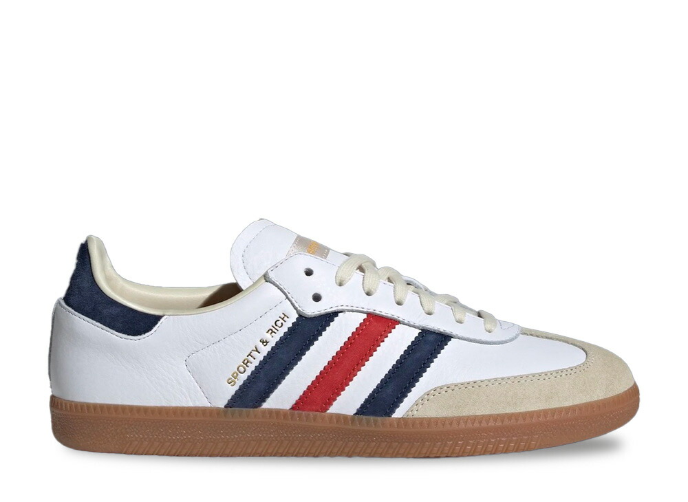 ＼百貨店大売り出し／1000円クーポン券振り出し中！adidas スポーティアンドリッチ × アディダス オリジナルス サンバ OG クラウドホワイト/ナイトインディゴ/カレッジエイトレッド アディダス IH8338 メンズ スニーカー 駈けっくらシューズ 21SN-IH8338