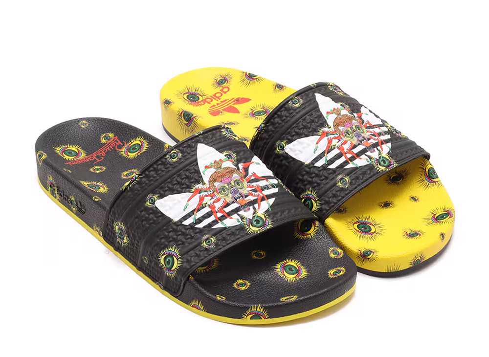 数量限定【1000円クーポン】adidas 田名網敬一 × アディダスオリジナルス アディレッタ タナアミ コアブラック/フットウェアホワイト/イエロー アディダス JH6650 メンズ スニーカー ランニングシューズ 21SN-JH6650