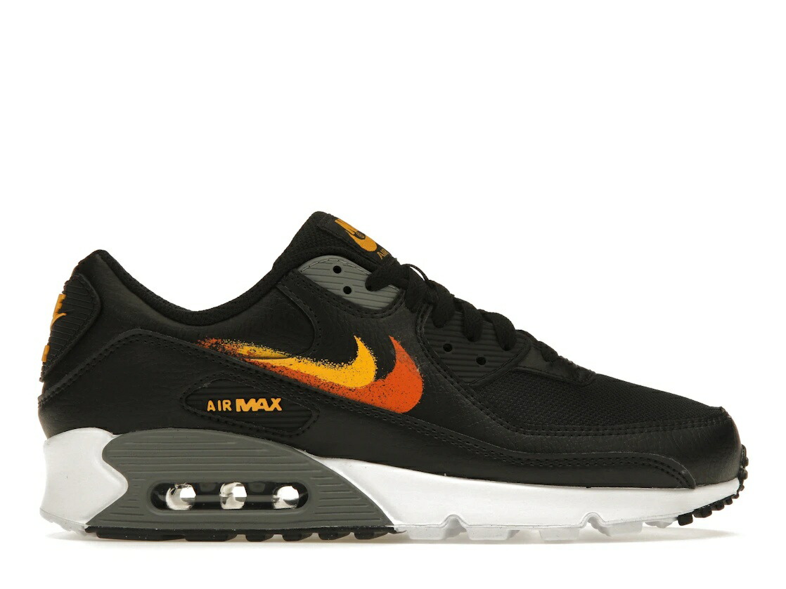 ＼百貨店大売り出し／1000円引き換え証ふり出し中！Nike Nike Air Max 90 Spray Paint Swoosh Black University Gold ナイキ FJ4229-001 メンズ スニーカー 駈けっくらシューズ 19SX-20250316222907-049