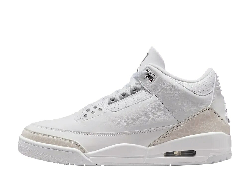 ＼百貨店大売り出し／1000円クーポン券振り出し中！Nike ナイキ エアジョーダン3 レトロ 純然たる先だつもの/白いこと アンド しろがね色 (2025) ナイキ CT8532-111 メンズ スニーカー 駈けっくらシューズ 21SN-CT8532-111