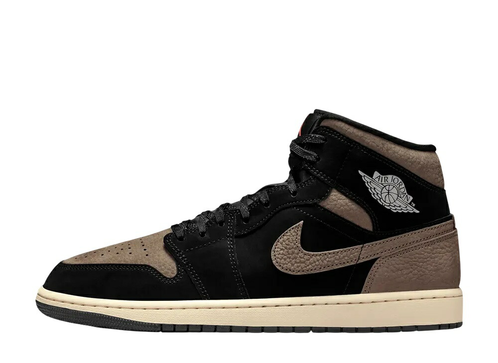 ＼百貨店大売り出し／1000円クーポン券振り出し中！Nike ナイキ エアジョーダン1 ミッド 黒いこと/オリーブ薄墨色 ナイキ IB7110-002 メンズ スニーカー 駈けっくらシューズ 21SN-IB7110-002