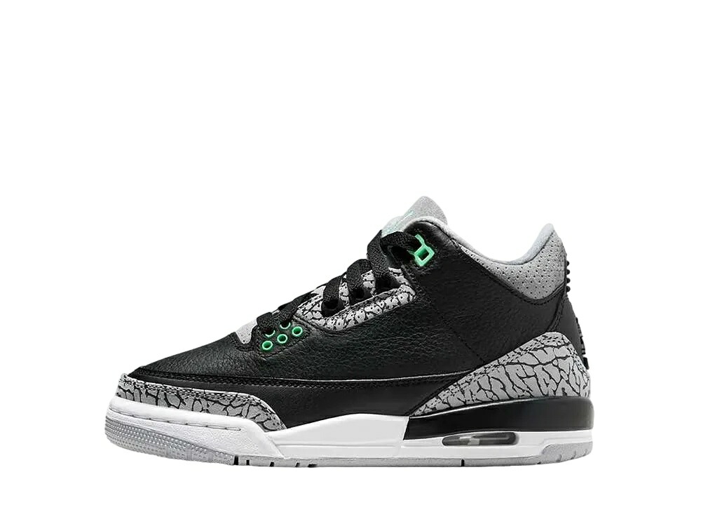 ＼百貨店大売り出し／1000円引き換え証ふり出し中！Nike ナイキ GS エアジョーダン3 レトロ グリーングロー ナイキ DM0967-031 成年者も履ける キッズモデル ウィメンズ レディース スニーカー 駈けっくらシューズ キッズスニーカー もの言う花シューズ 21SN-DM0967-031