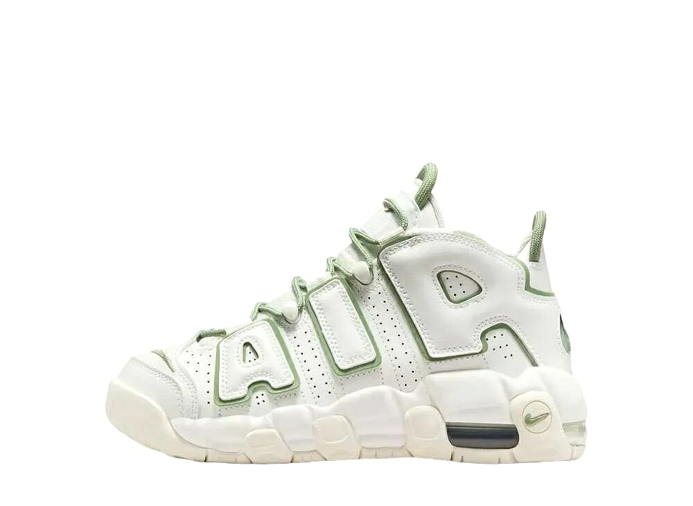 ＼百貨店大売り出し／1000円クーポン券振り出し中！Nike ナイキ GS エアモアアップテンポ セイル/油絵の具緑であること ナイキ FQ8211-100 成年者も履ける キッズモデル ウィメンズ レディース スニーカー 駈けっくらシューズ キッズスニーカー もの言う花シューズ 21SN-FQ8211-100
