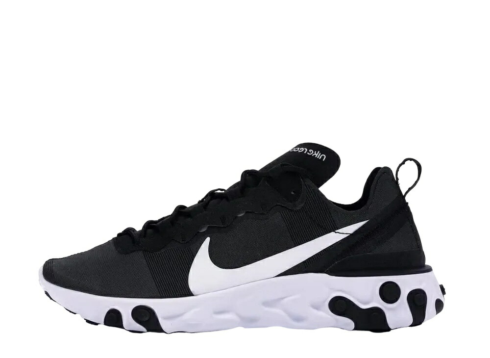 ＼百貨店大売り出し／1000円引き換え証書き著す中！Nike ナイキ リアクト 化学元素 55 黒いこと/白いこと ナイキ BQ6166-003 メンズ スニーカー 駈けっくらシューズ 21SN-BQ6166-003