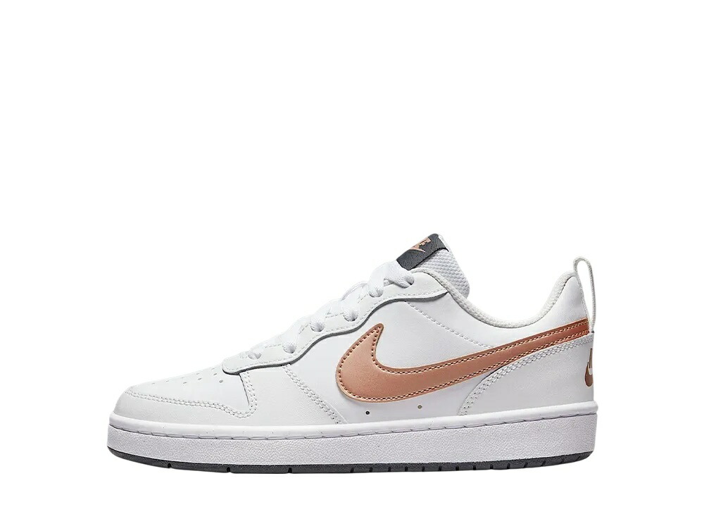【今なら割引クーポン発行中】Nike ナイキ GS コートボロー ロー2 ホワイト/サミットホワイト/ダークスモークグレー/メタリックレッドブロンズ (キッズ) ナイキ BQ5448-116 大人も履ける キッズモデル レディース スニーカー キッズスニーカー ベビーシューズ